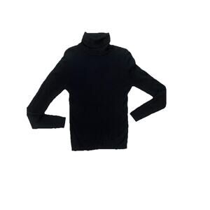 Fashion Nova Turtle Neck Top Women's Sz 1X Black Knit Ribbed Classic Minimalist